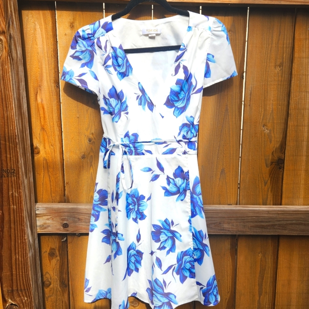 Yumi Kim s wrap dress blue rose